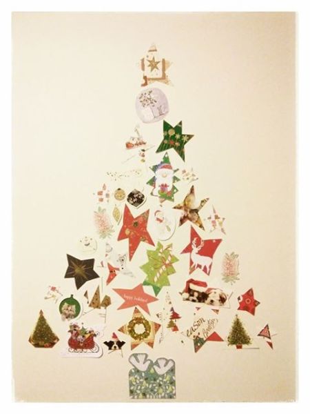 Merry Christmas! Here's our tree made of previous years' cards...